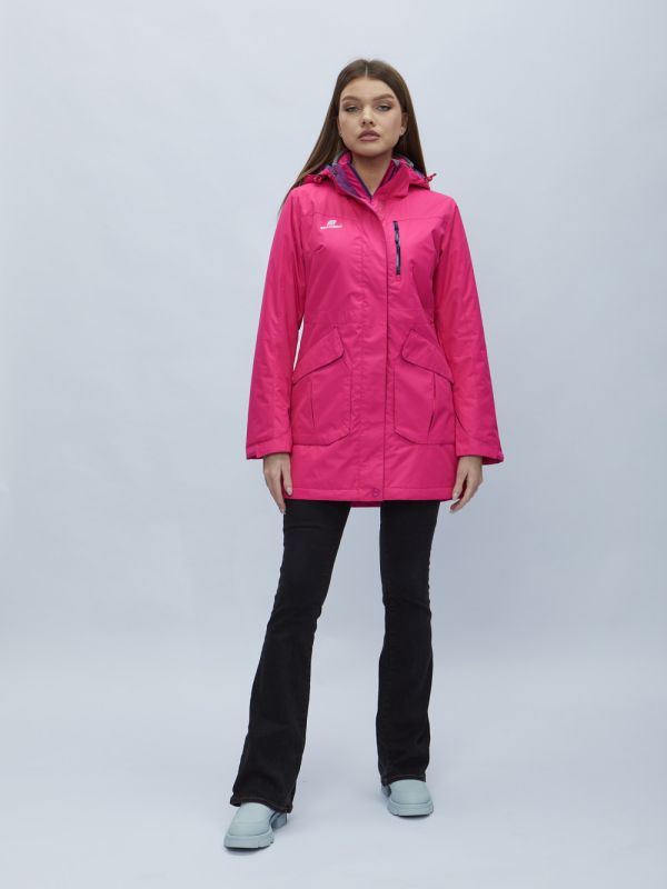 Women's pink hooded parka 551996R